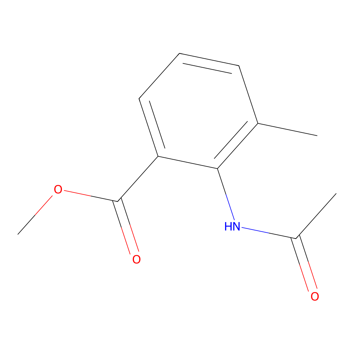 Methyl 2-acetamido-3-methylbenzoate molecular structure, CAS 37619-23-1