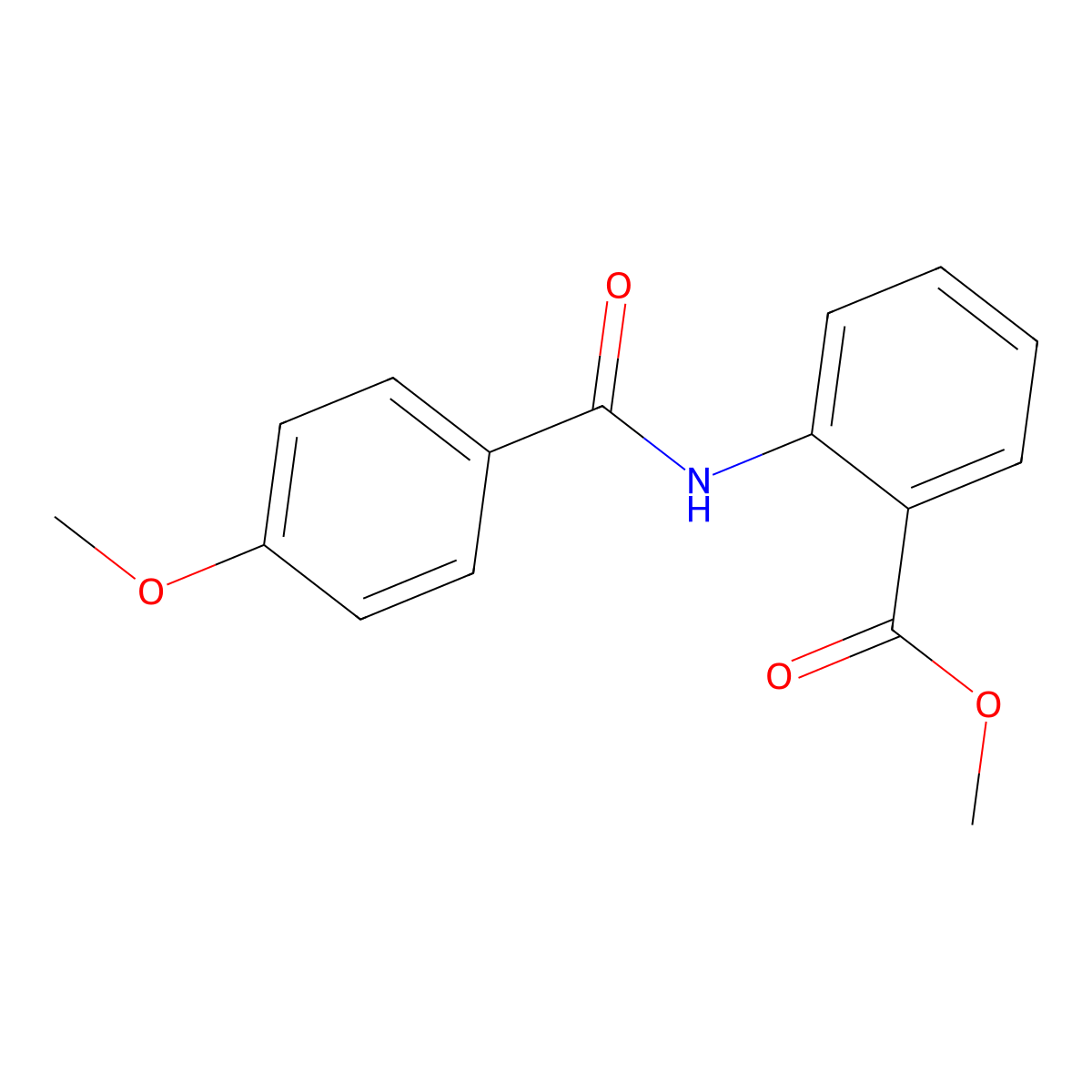 Methyl 2-[(4-methoxybenzoyl)amino]benzoate molecular structure, CAS 37619-28-6