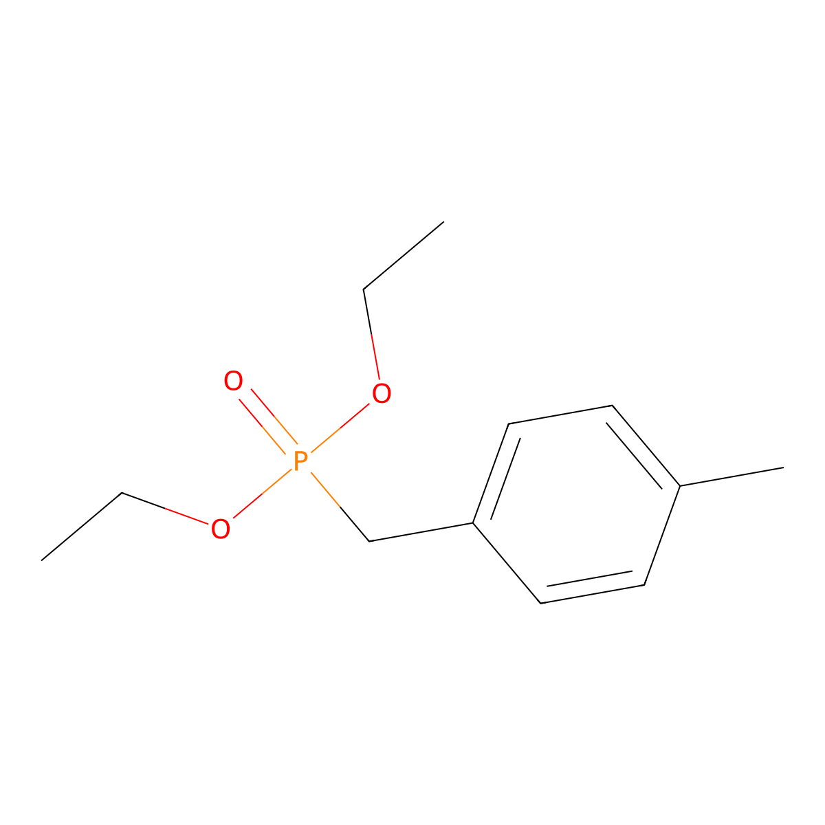 Diethyl P-((4-methylphenyl)methyl)phosphonate molecular structure, CAS 3762-25-2