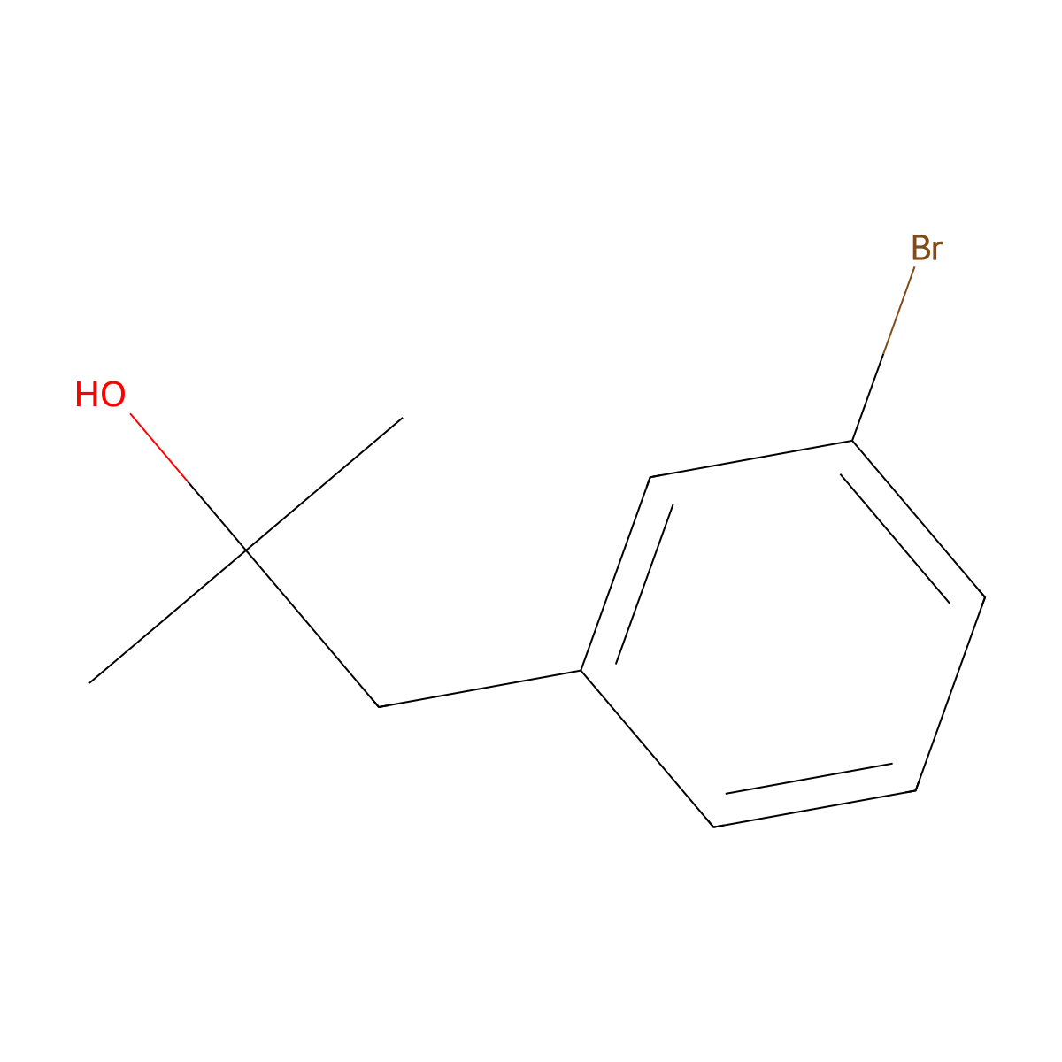 1-(3-Bromophenyl)-2-methylpropan-2-ol molecular structure, CAS 3762-39-8