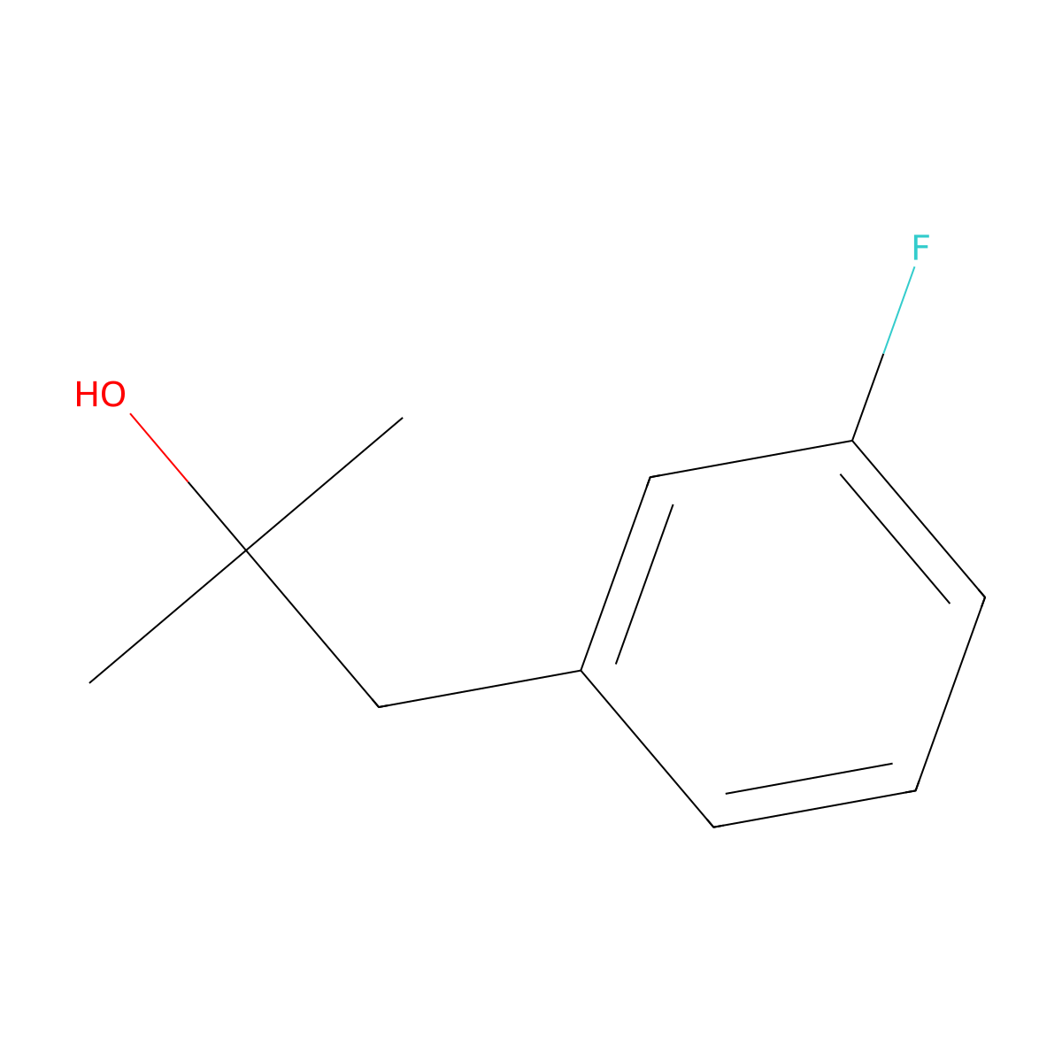 1-(3-Fluorophenyl)-2-methyl-2-propanol molecular structure, CAS 3762-40-1