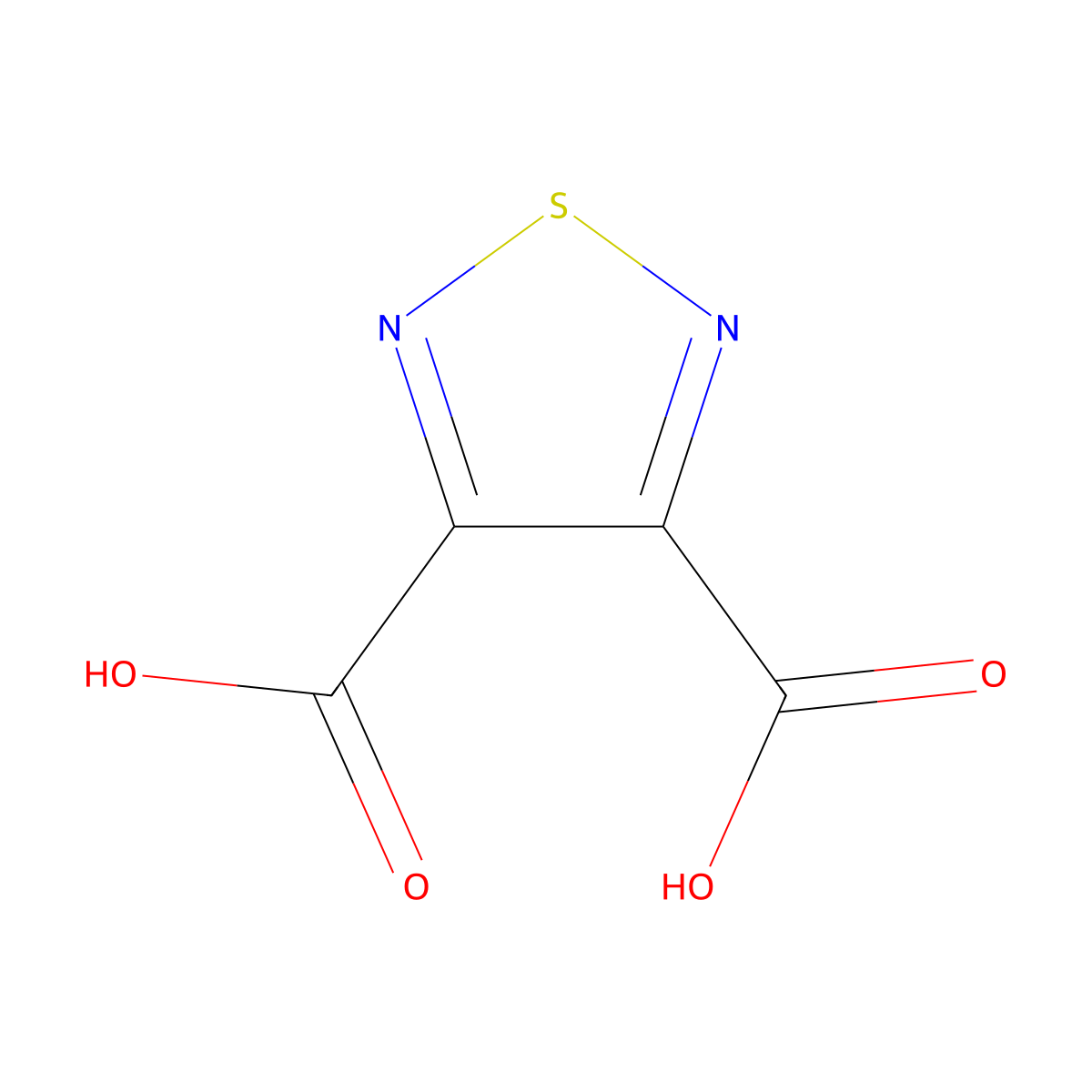 1,2,5-Thiadiazole-3,4-dicarboxylic acid molecular structure, CAS 3762-94-5