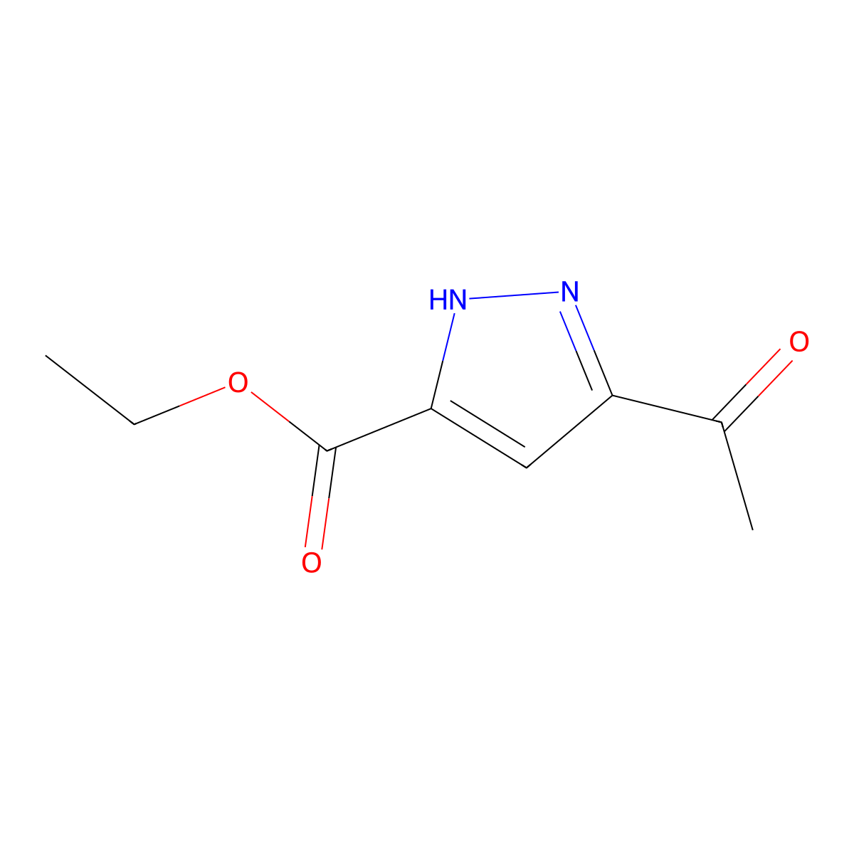 5-Acetyl-2H-pyrazole-3-carboxylic acid ethyl ester molecular structure, CAS 37622-89-2