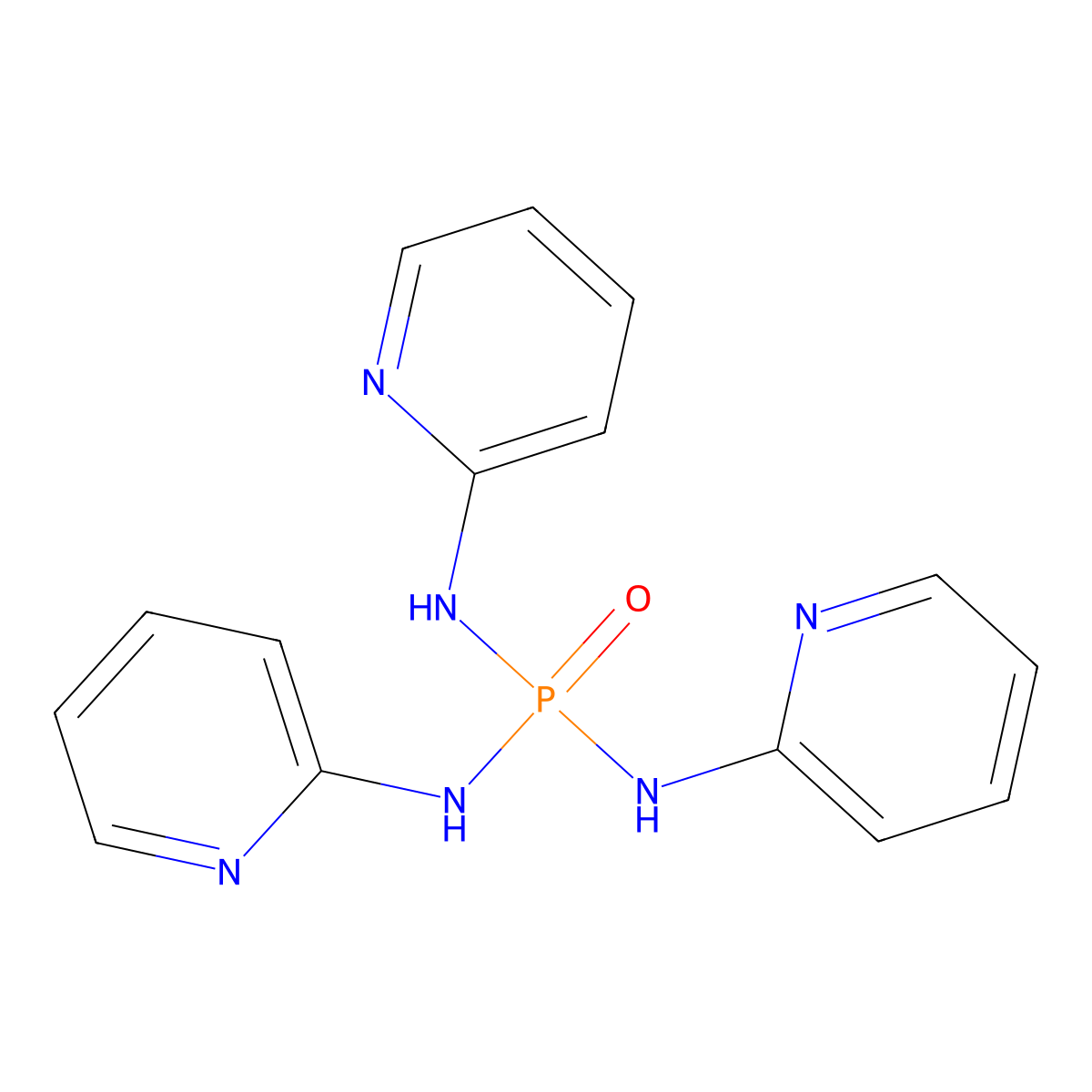 N,N',N''-Tri-2-pyridinylphosphoric triamide molecular structure, CAS 37624-71-8