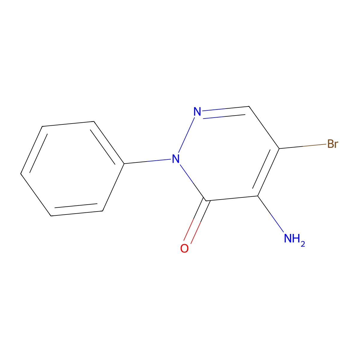 4-Amino-5-bromo-2-phenylpyridazin-3(2H)-one molecular structure, CAS 37626-96-3