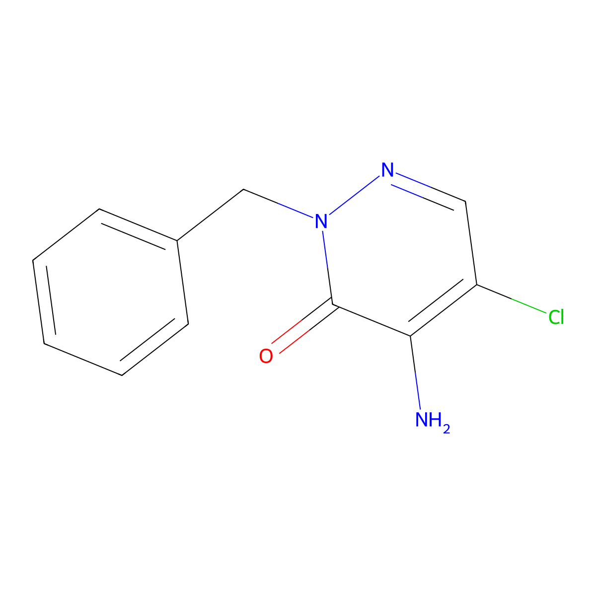 4-Amino-2-benzyl-5-chloropyridazin-3(2H)-one molecular structure, CAS 37627-00-2