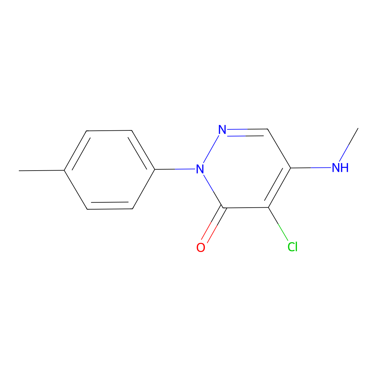 4-chloro-5-(methylamino)-2-(4-methylphenyl)-3(2H)-pyridazinone molecular structure, CAS 37627-05-7
