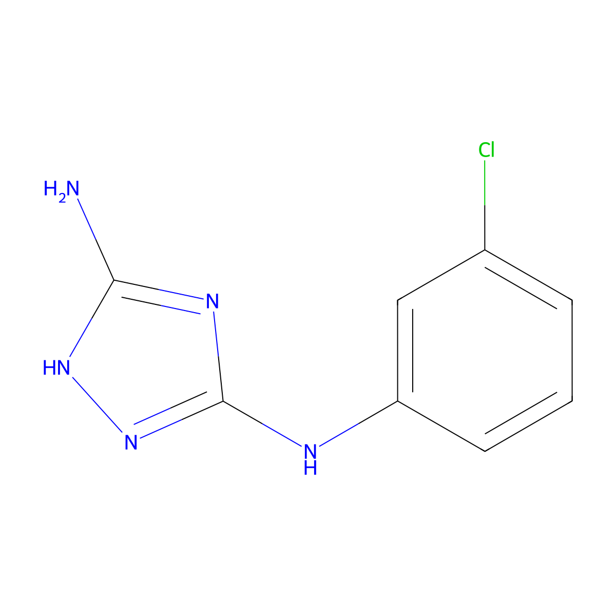 N3-(3-chlorophenyl)-4H-1,2,4-triazole-3,5-diamine molecular structure, CAS 37627-92-2