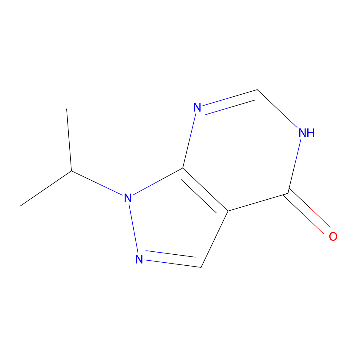 1-(propan-2-yl)-1H,4H,5H-pyrazolo[3,4-d]pyrimidin-4-one molecular structure, CAS 3763-25-5