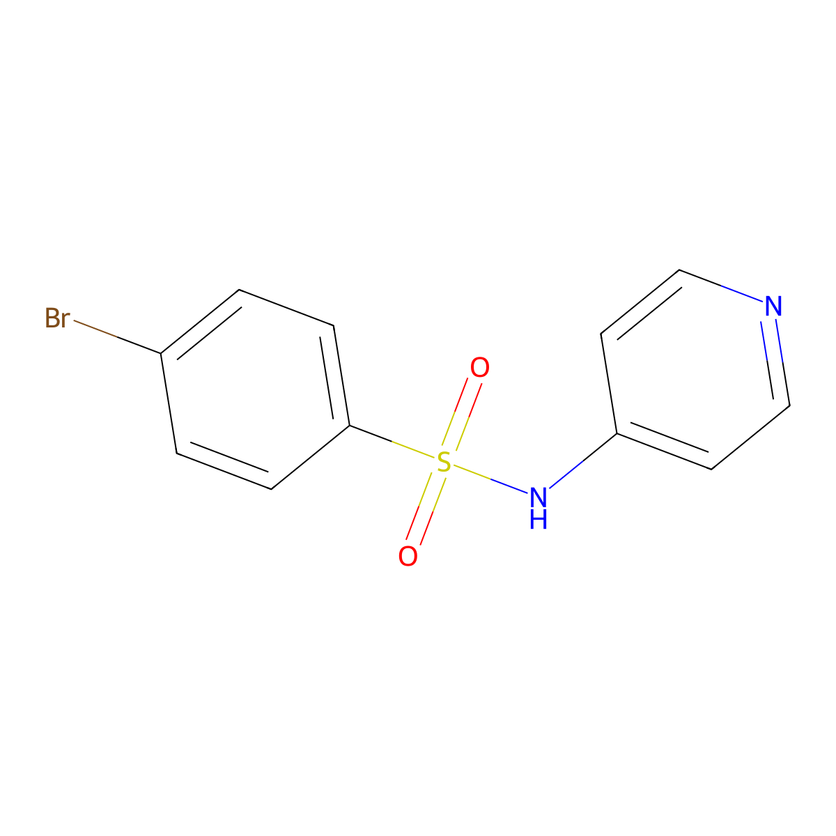 4-bromo-N-(pyridin-4-yl)benzenesulfonamide molecular structure, CAS 3763-34-6