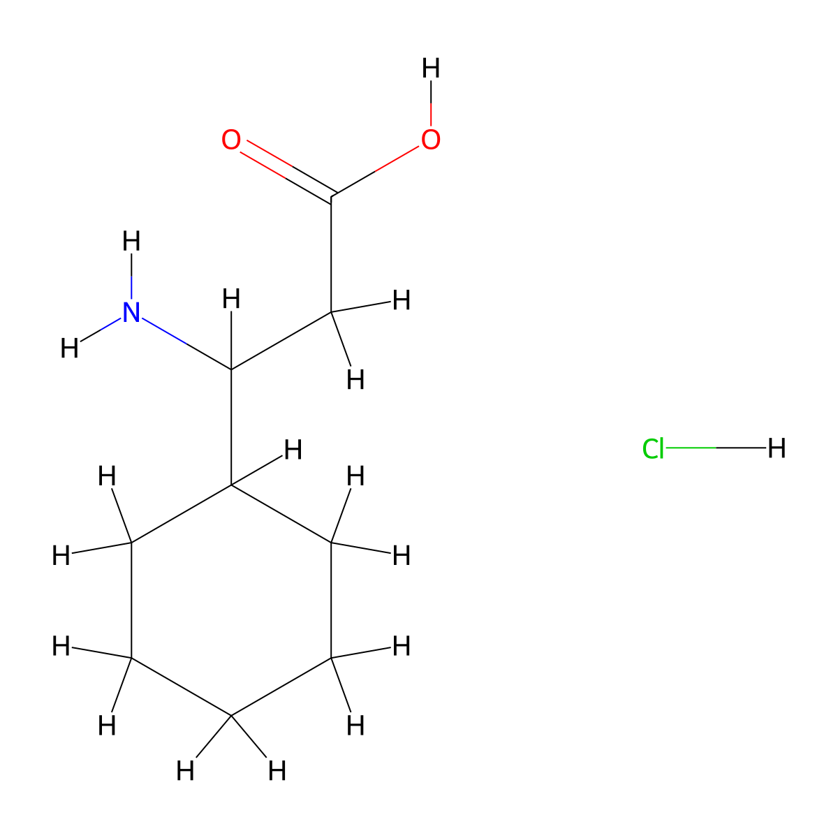3-Amino-3-cyclohexylpropanoic acid hydrochloride molecular structure, CAS 37631-94-0