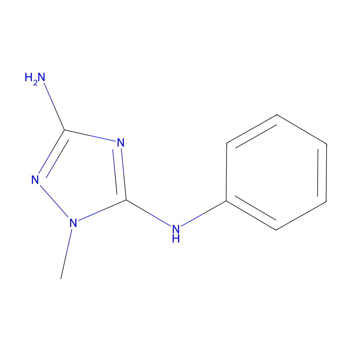 1-Methyl-N5-phenyl-1H-1,2,4-triazole-3,5-diamine molecular structure, CAS 37634-00-7