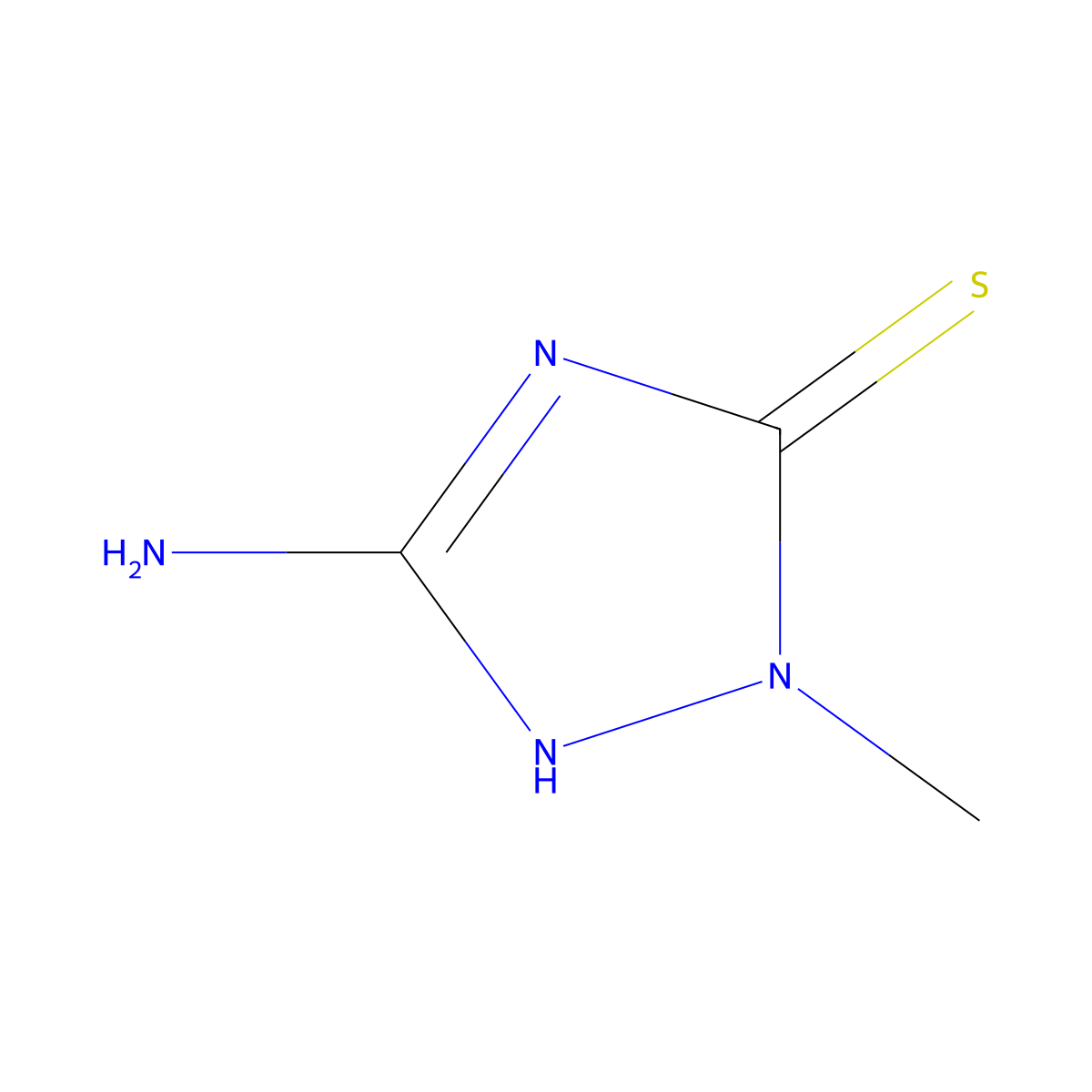 3-Amino-1-methyl-1H-1,2,4-triazole-5-thiol molecular structure, CAS 37634-01-8