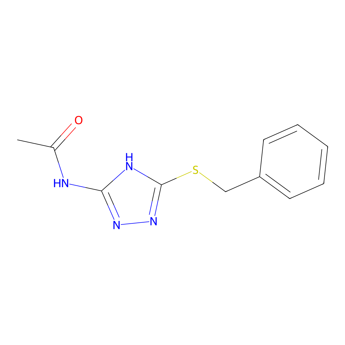 N-[5-(benzylsulfanyl)-4H-1,2,4-triazol-3-yl]acetamide molecular structure, CAS 37634-04-1