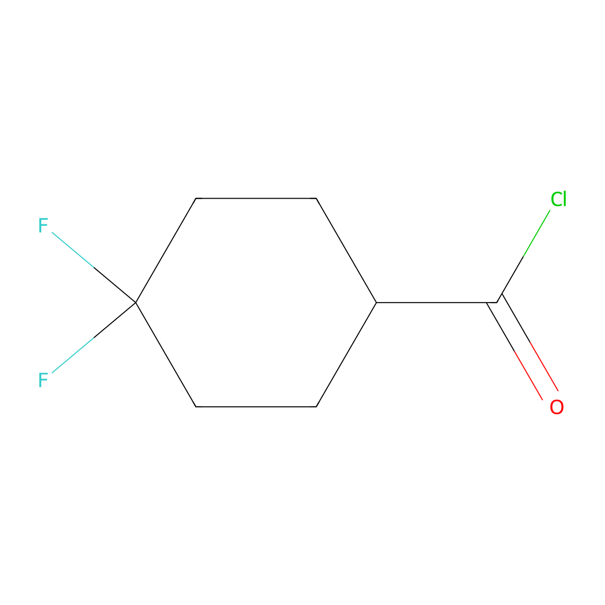 4,4-Difluorocyclohexane-1-carbonyl chloride molecular structure, CAS 376348-75-3