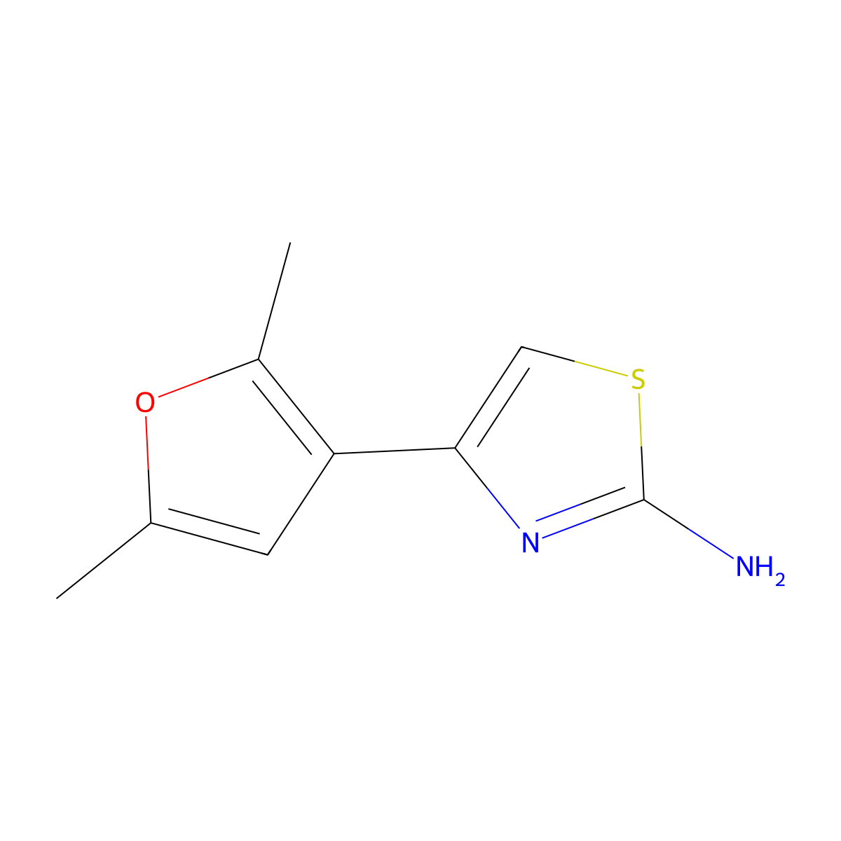 4-(2,5-Dimethylfuran-3-yl)-1,3-thiazol-2-amine molecular structure, CAS 376349-57-4