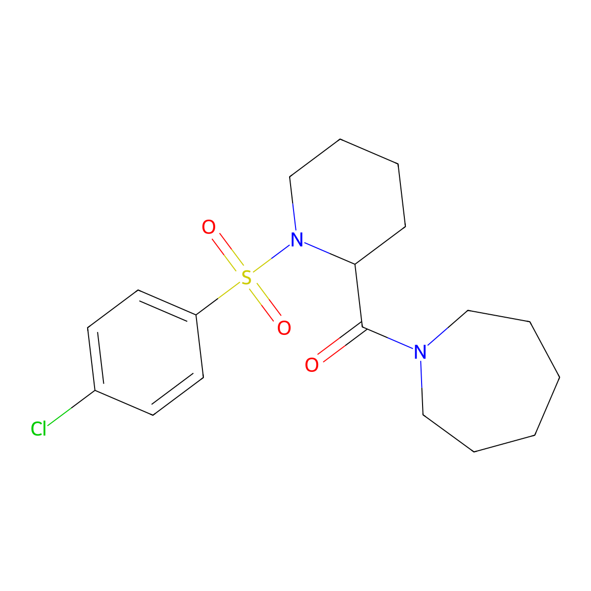 1-[1-(4-Chlorobenzenesulfonyl)piperidine-2-carbonyl]azepane molecular structure, CAS 376351-33-6