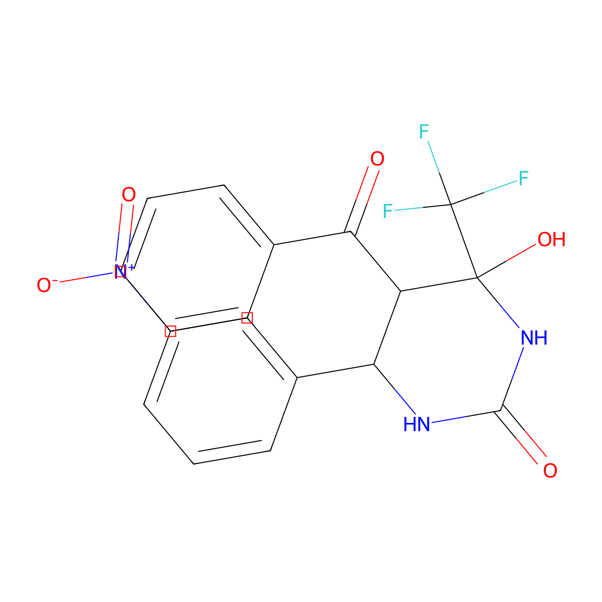 5-Benzoyl-4-hydroxy-6-(3-nitrophenyl)-4-(trifluoromethyl)-1,3-diazinan-2-one molecular structure, CAS 376351-99-4