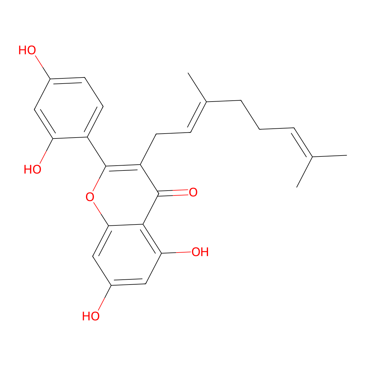 5,7,2',4'-Tetrahydroxy-3-Geranylflavone molecular structure, CAS 376361-87-4