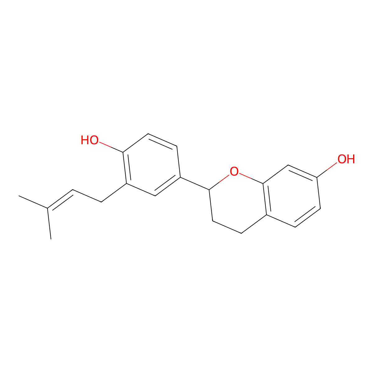 (2S)-7,4'-Dihydroxy-3'-Prenylflavan molecular structure, CAS 376361-96-5