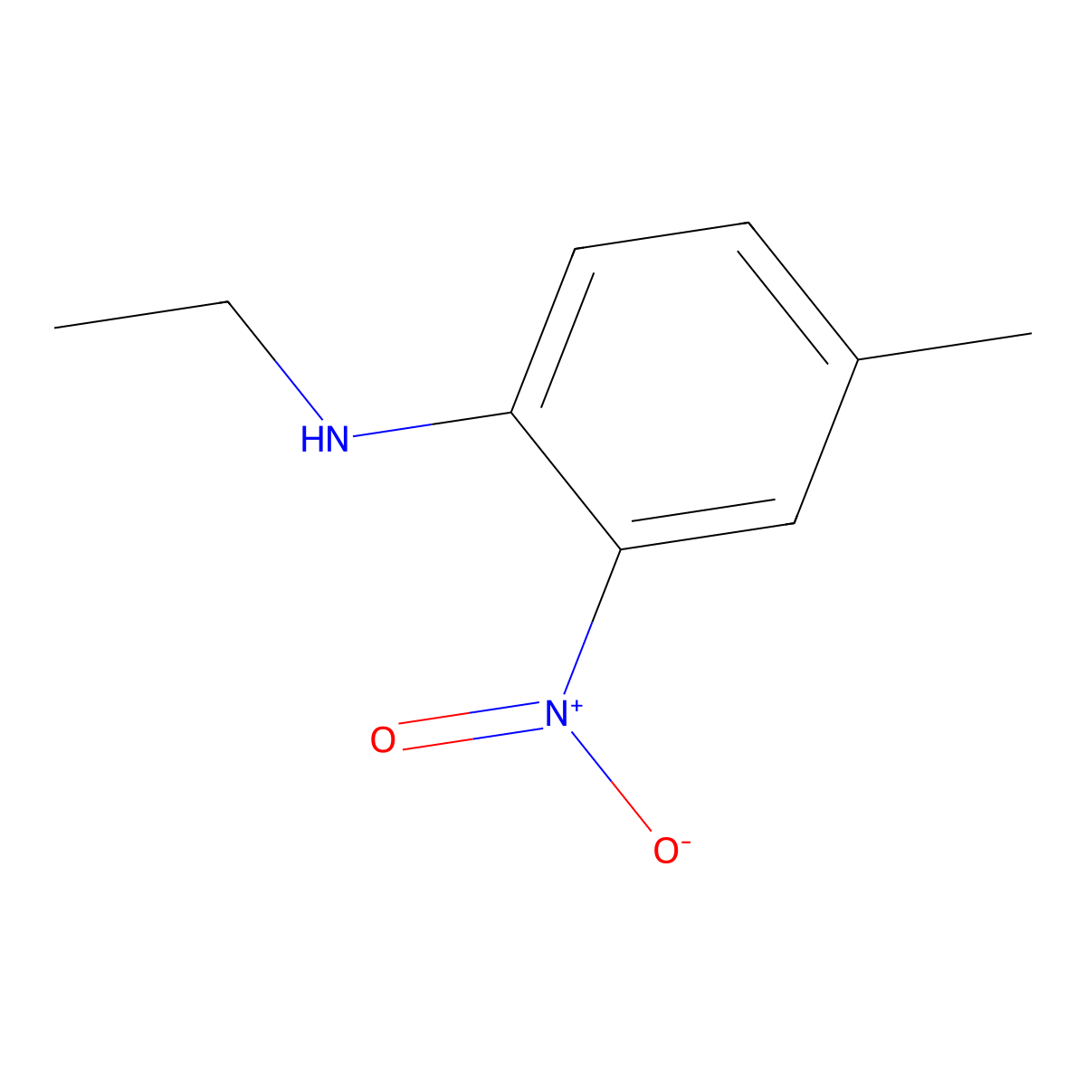 N-ethyl-4-methyl-2-nitroaniline molecular structure, CAS 37637-58-4