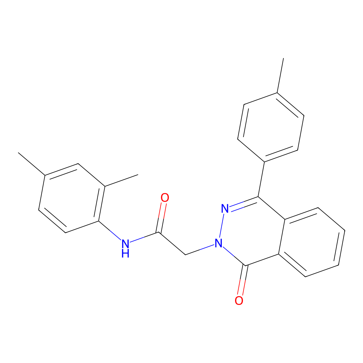 N-(2,4-dimethylphenyl)-2-[4-(4-methylphenyl)-1-oxophthalazin-2-yl]acetamide molecular structure, CAS 376370-11-5