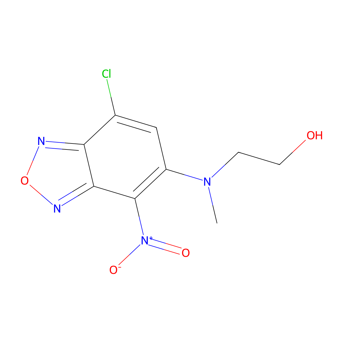 2-[(7-Chloro-4-nitro-2,1,3-benzoxadiazol-5-yl)(methyl)amino]ethanol molecular structure, CAS 376370-18-2