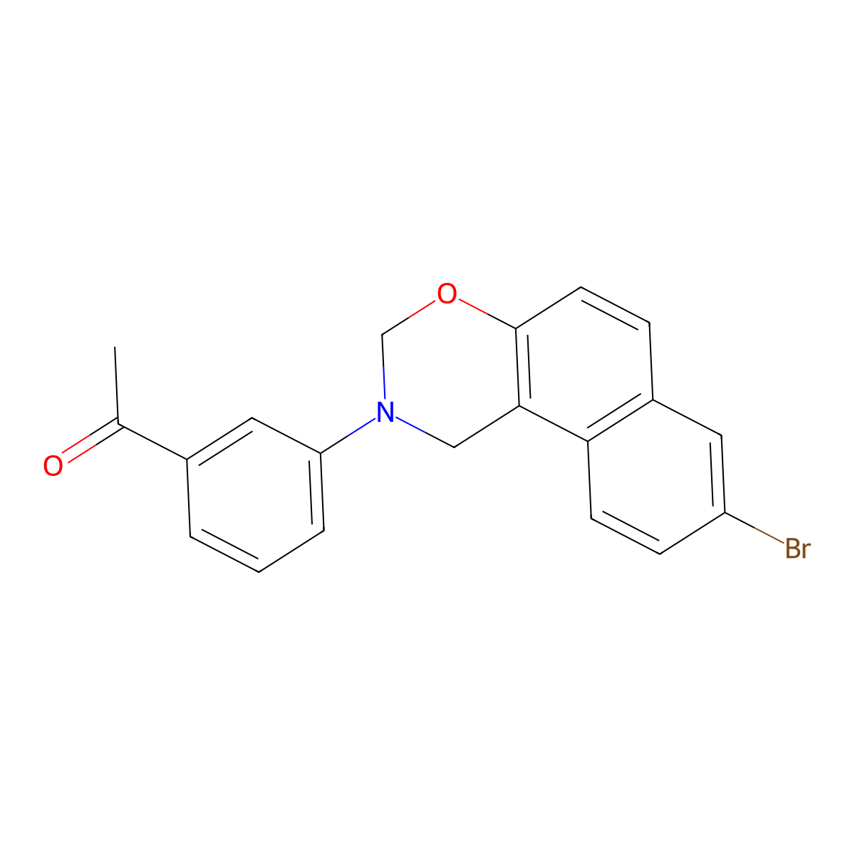 1-[3-(8-Bromo-1,3-dihydrobenzo[f][1,3]benzoxazin-2-yl)phenyl]ethanone molecular structure, CAS 376371-13-0