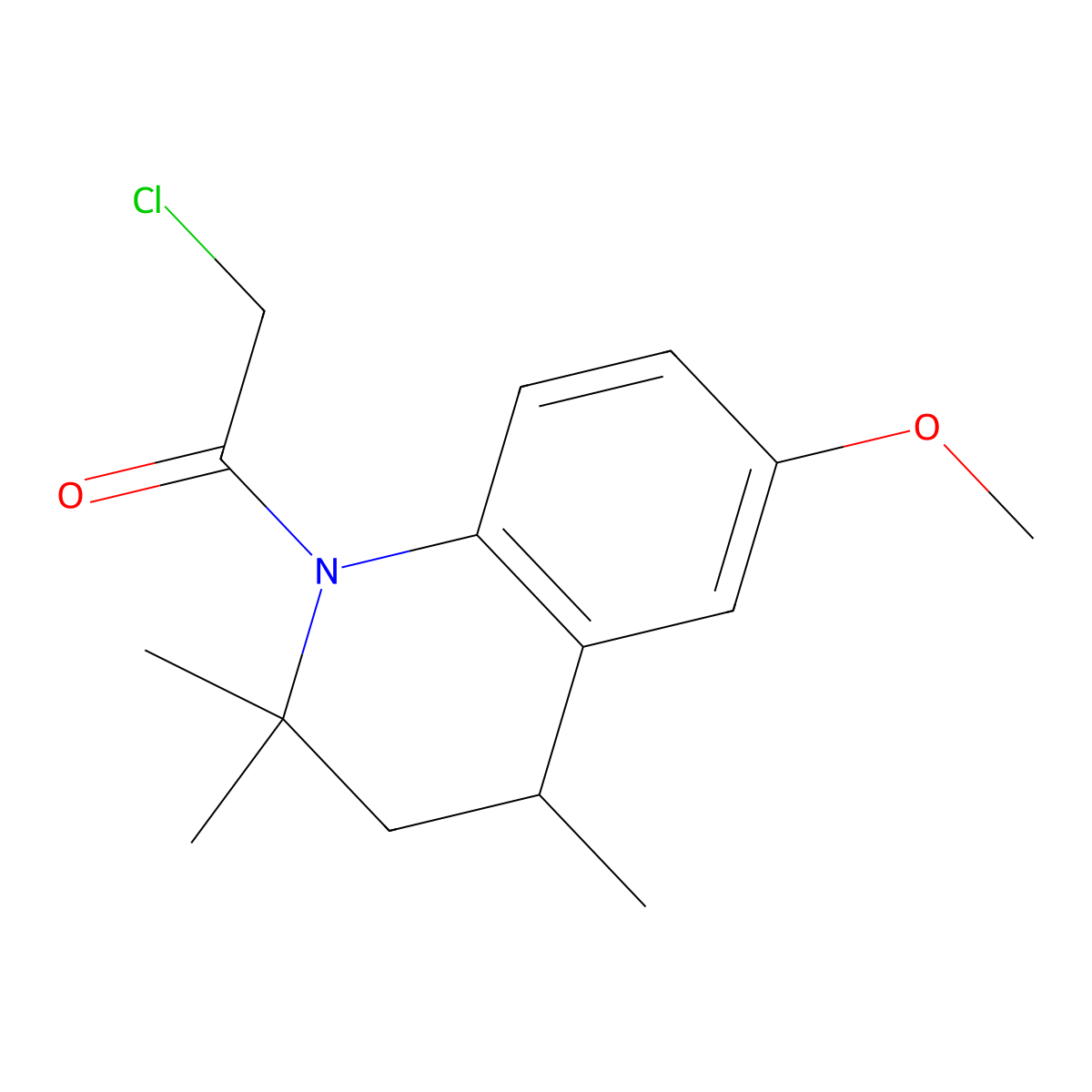 2-Chloro-1-(6-methoxy-2,2,4-trimethyl-3,4-dihydroquinolin-1(2H)-yl)ethan-1-one molecular structure, CAS 376371-15-2