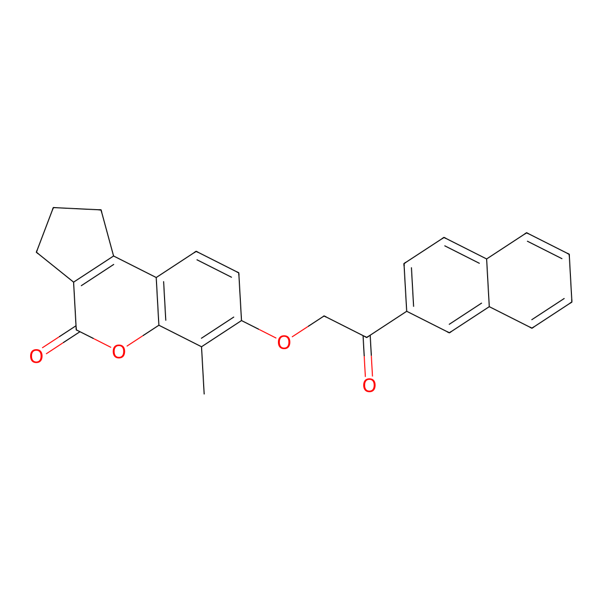 6-methyl-7-(2-naphthalen-2-yl-2-oxoethoxy)-2,3-dihydro-1H-cyclopenta[c]chromen-4-one molecular structure, CAS 376372-32-6