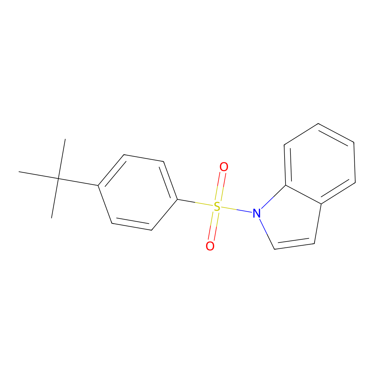 1-(4-Tert-butylphenyl)sulfonylindole molecular structure, CAS 376372-33-7