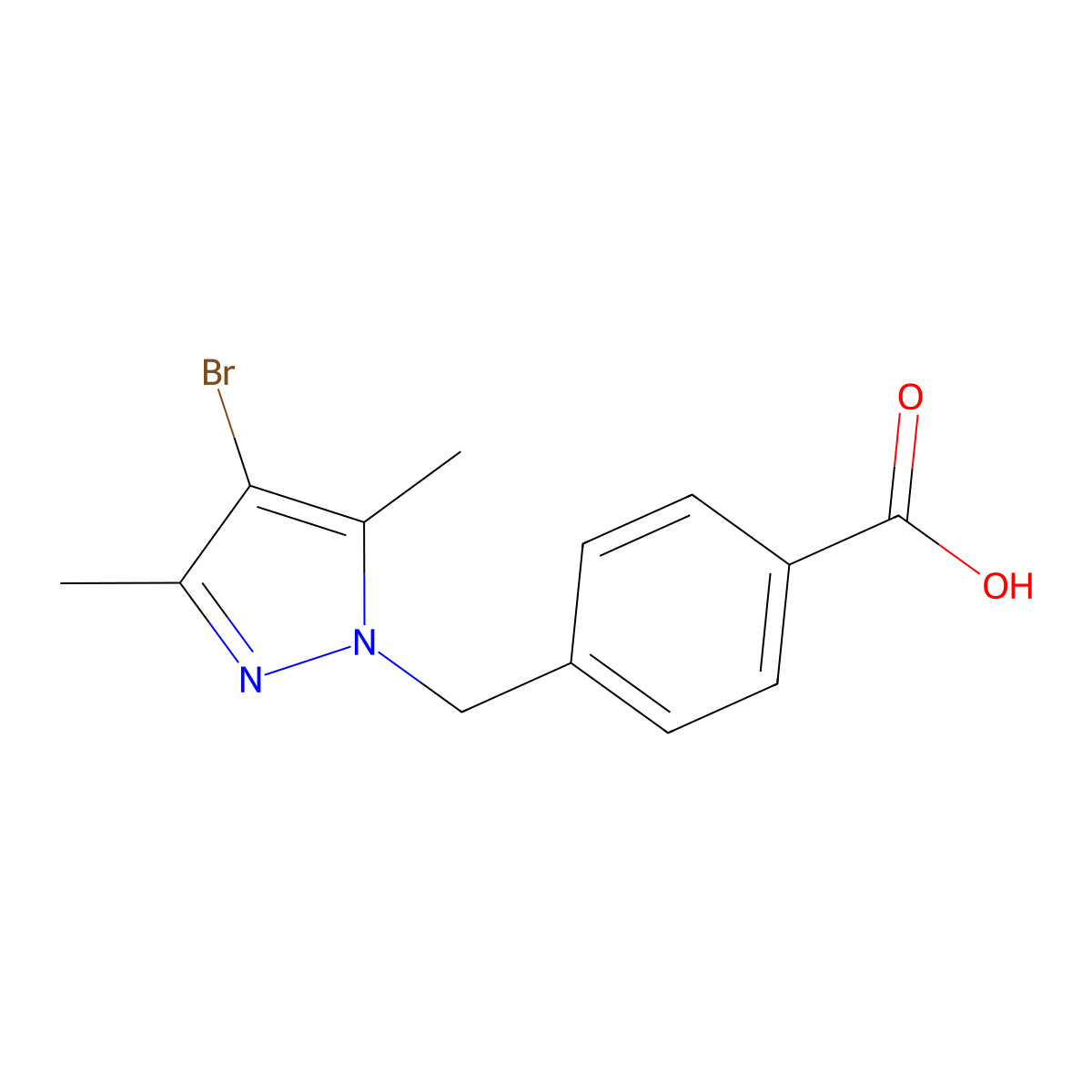 4-[(4-bromo-3,5-dimethyl-1H-pyrazol-1-yl)methyl]benzoic acid molecular structure, CAS 376372-41-7