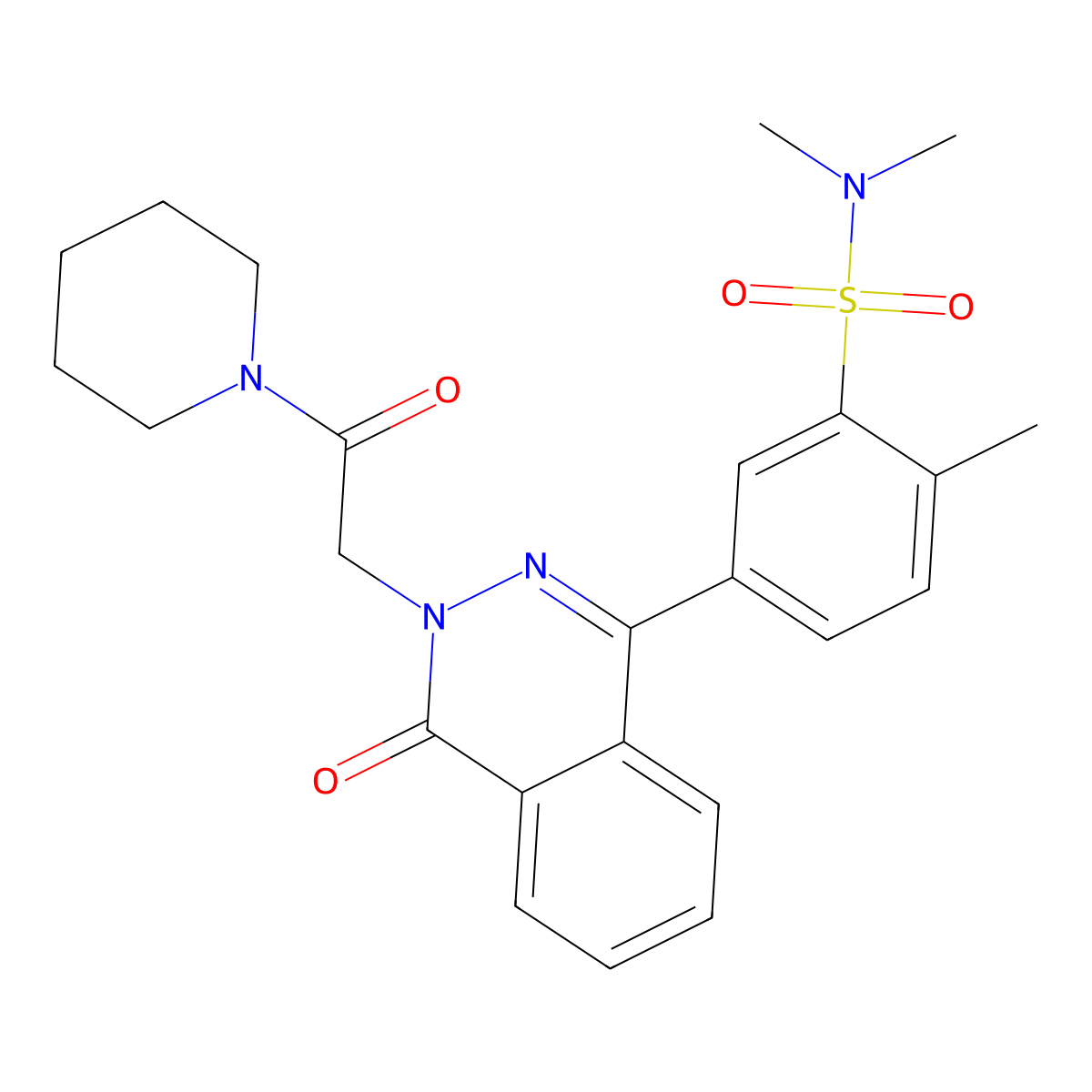 N,N,2-trimethyl-5-(4-oxo-3-(2-oxo-2-(piperidin-1-yl)ethyl)-3,4-dihydrophthalazin-1-yl)benzenesulfonamide molecular structure, CAS 376372-64-4