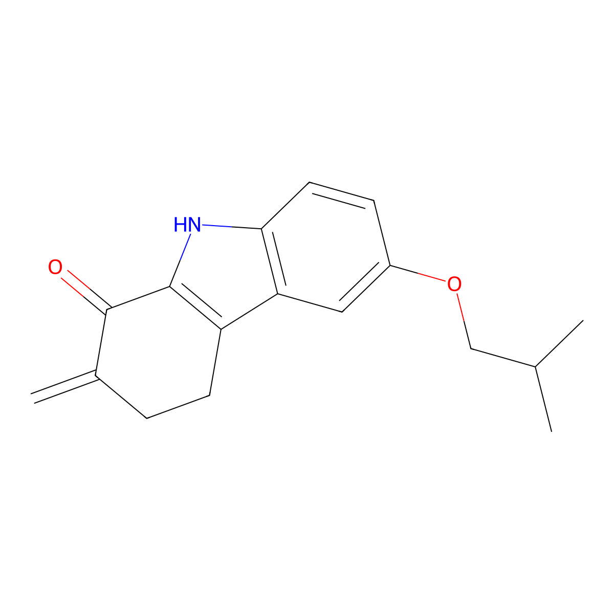2-methylidene-6-(2-methylpropoxy)-4,9-dihydro-3H-carbazol-1-one molecular structure, CAS 376372-69-9