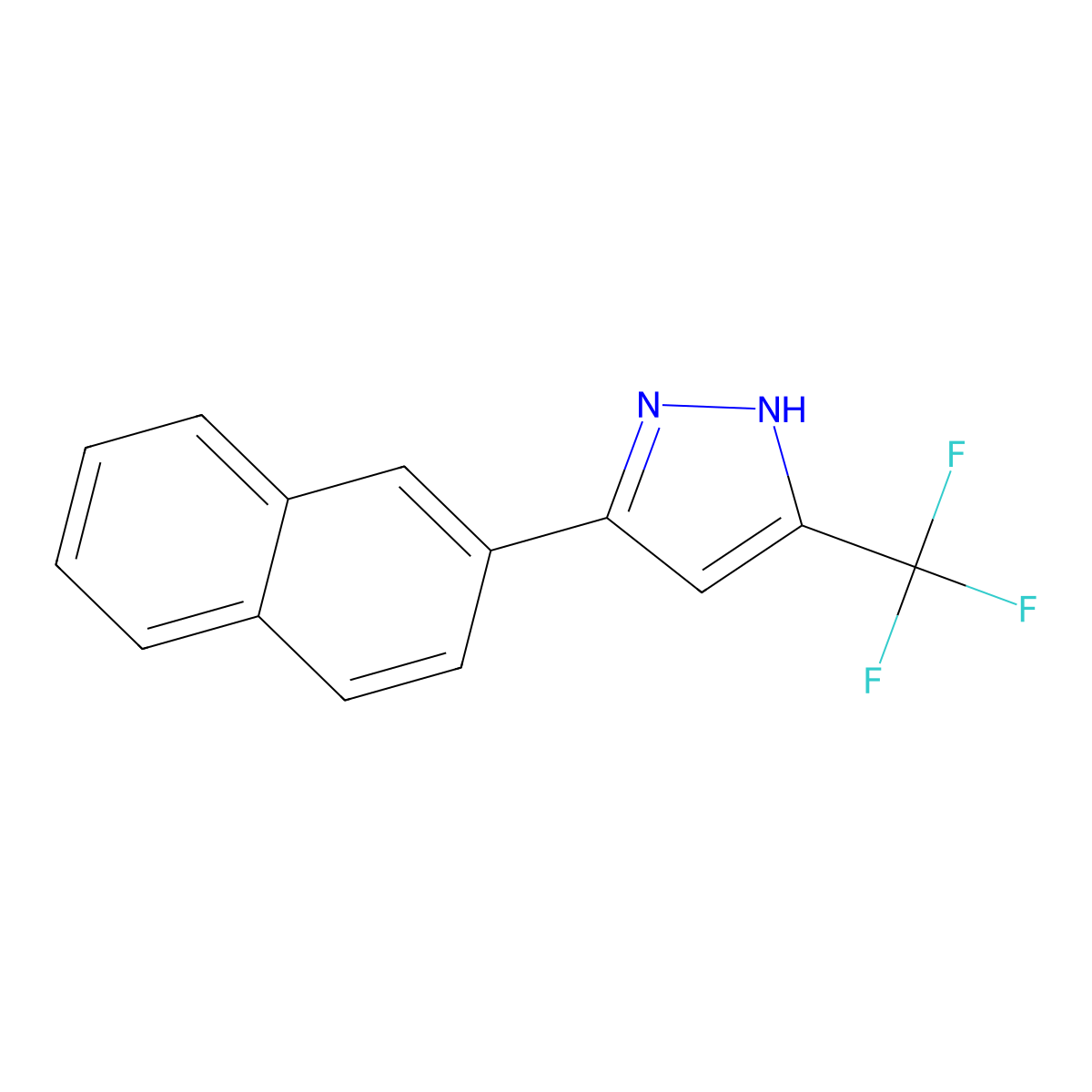 3-(naphthalen-2-yl)-5-(trifluoromethyl)-1H-pyrazole molecular structure, CAS 376373-29-4