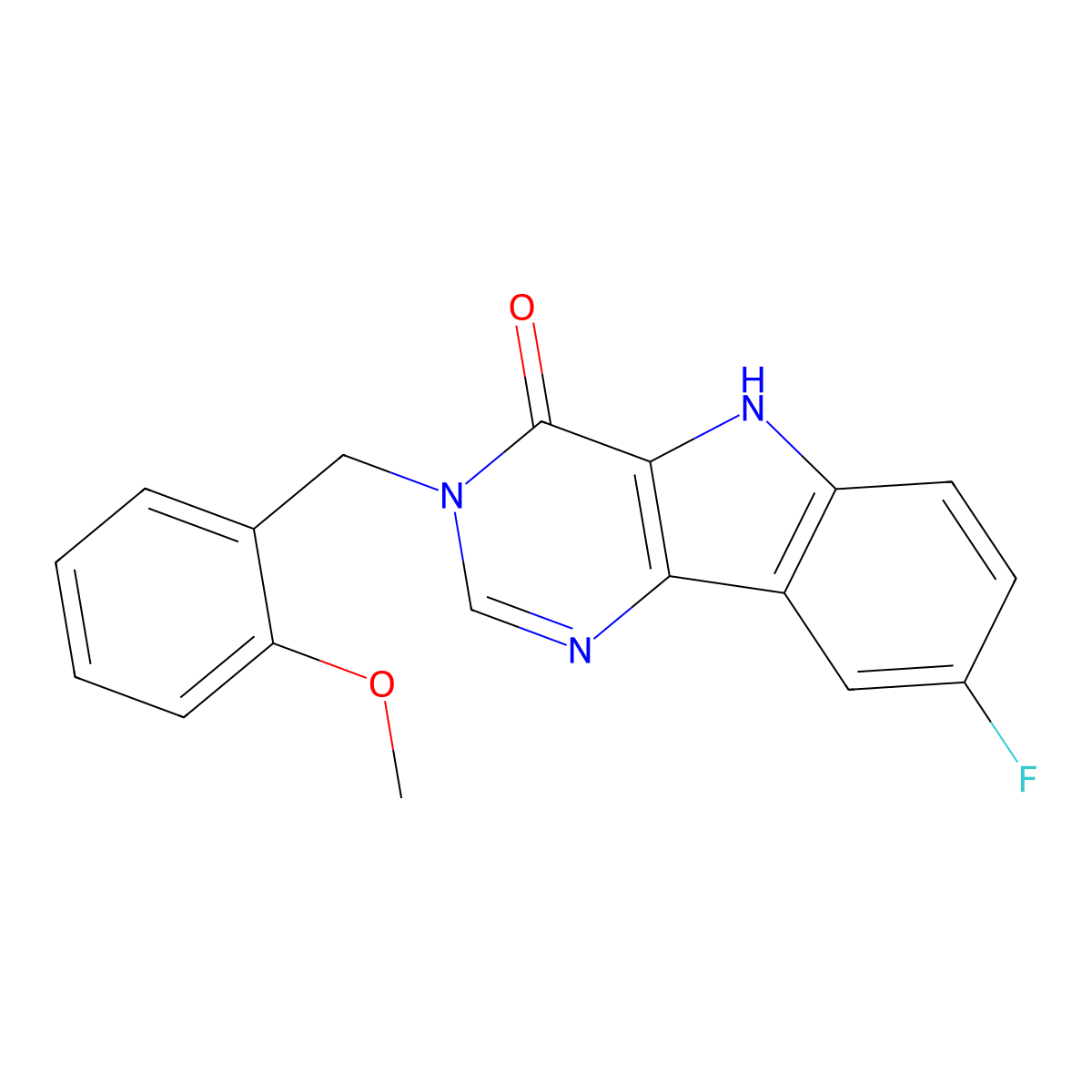 8-fluoro-3-(2-methoxybenzyl)-3H-pyrimido[5,4-b]indol-4(5H)-one molecular structure, CAS 376373-87-4