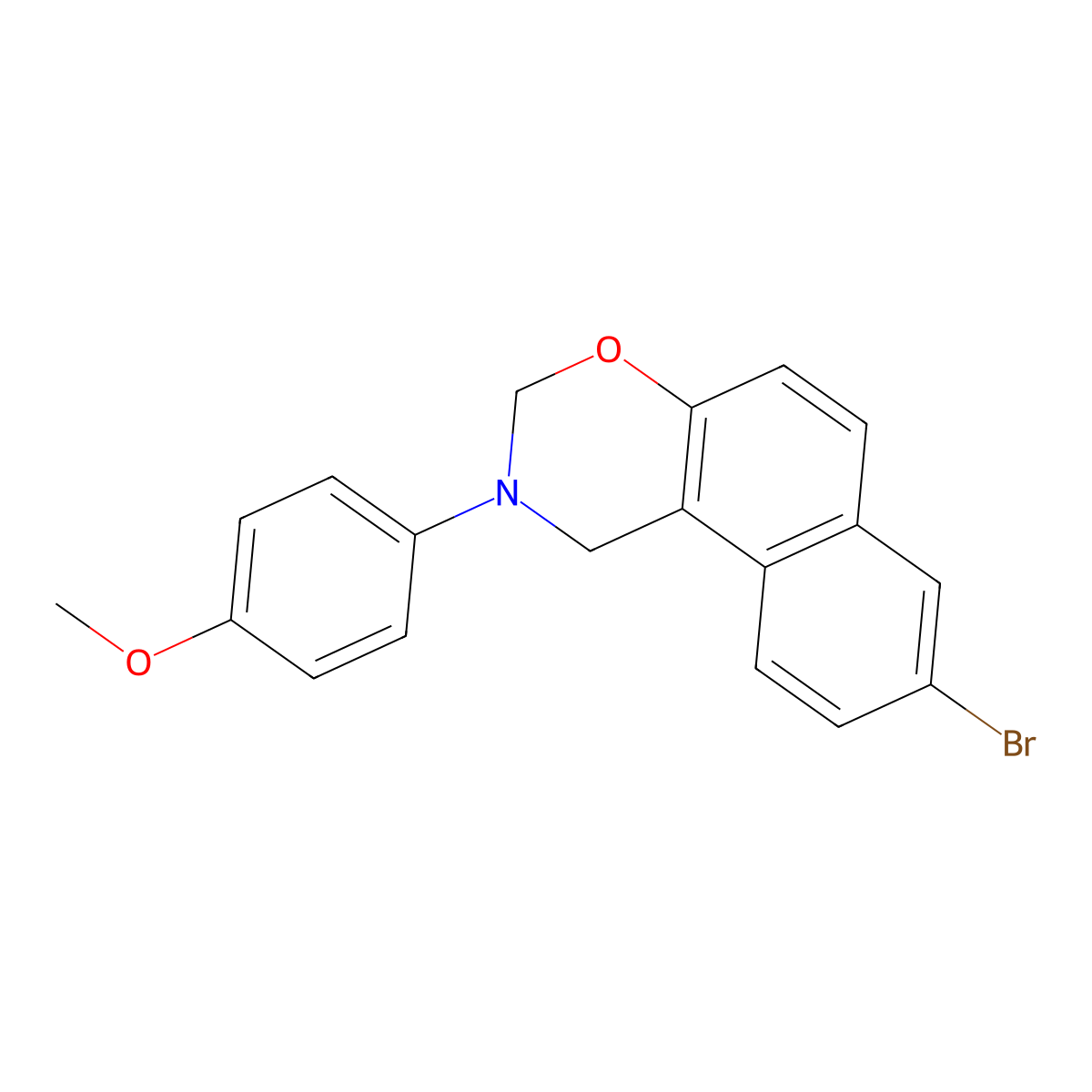 8-bromo-2-(4-methoxyphenyl)-2,3-dihydro-1H-naphtho[1,2-e][1,3]oxazine molecular structure, CAS 376374-34-4