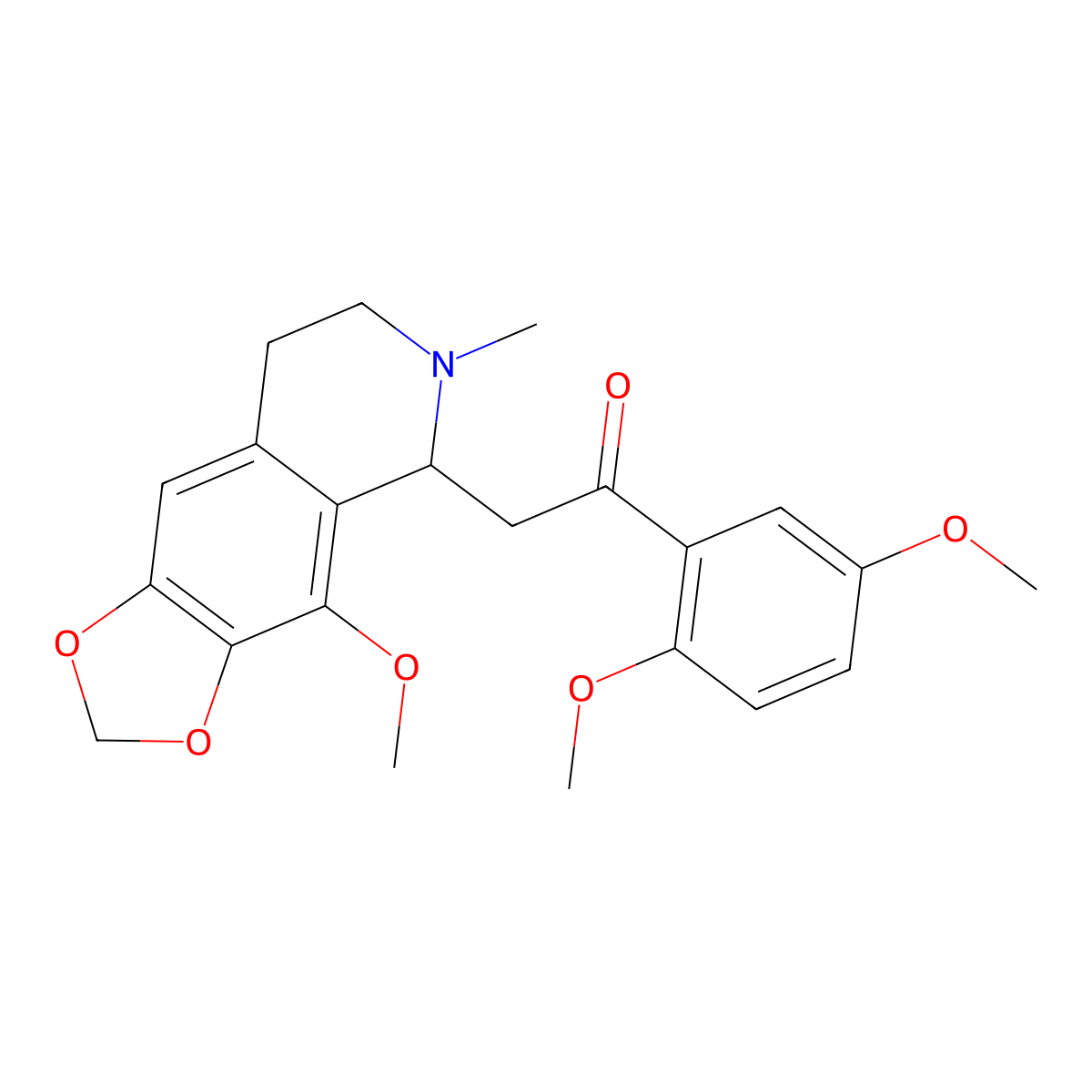 1-(2,5-Dimethoxyphenyl)-2-(4-methoxy-6-methyl-5,6,7,8-tetrahydro-[1,3]dioxolo[4,5-g]isoquinolin-5-yl)ethanone molecular structure, CAS 376375-35-8