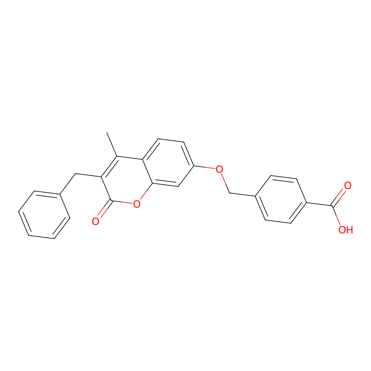4-{[(3-benzyl-4-methyl-2-oxo-2H-chromen-7-yl)oxy]methyl}benzoic acid molecular structure, CAS 376376-66-8