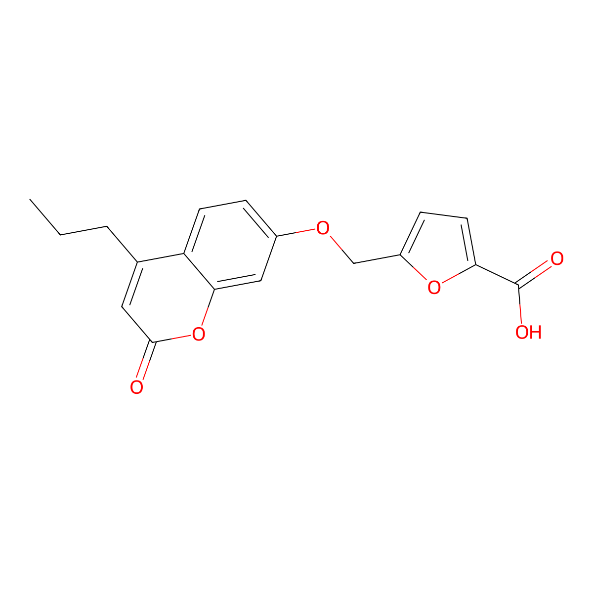 5-[(2-Oxo-4-propylchromen-7-yl)oxymethyl]furan-2-carboxylic acid molecular structure, CAS 376377-02-5