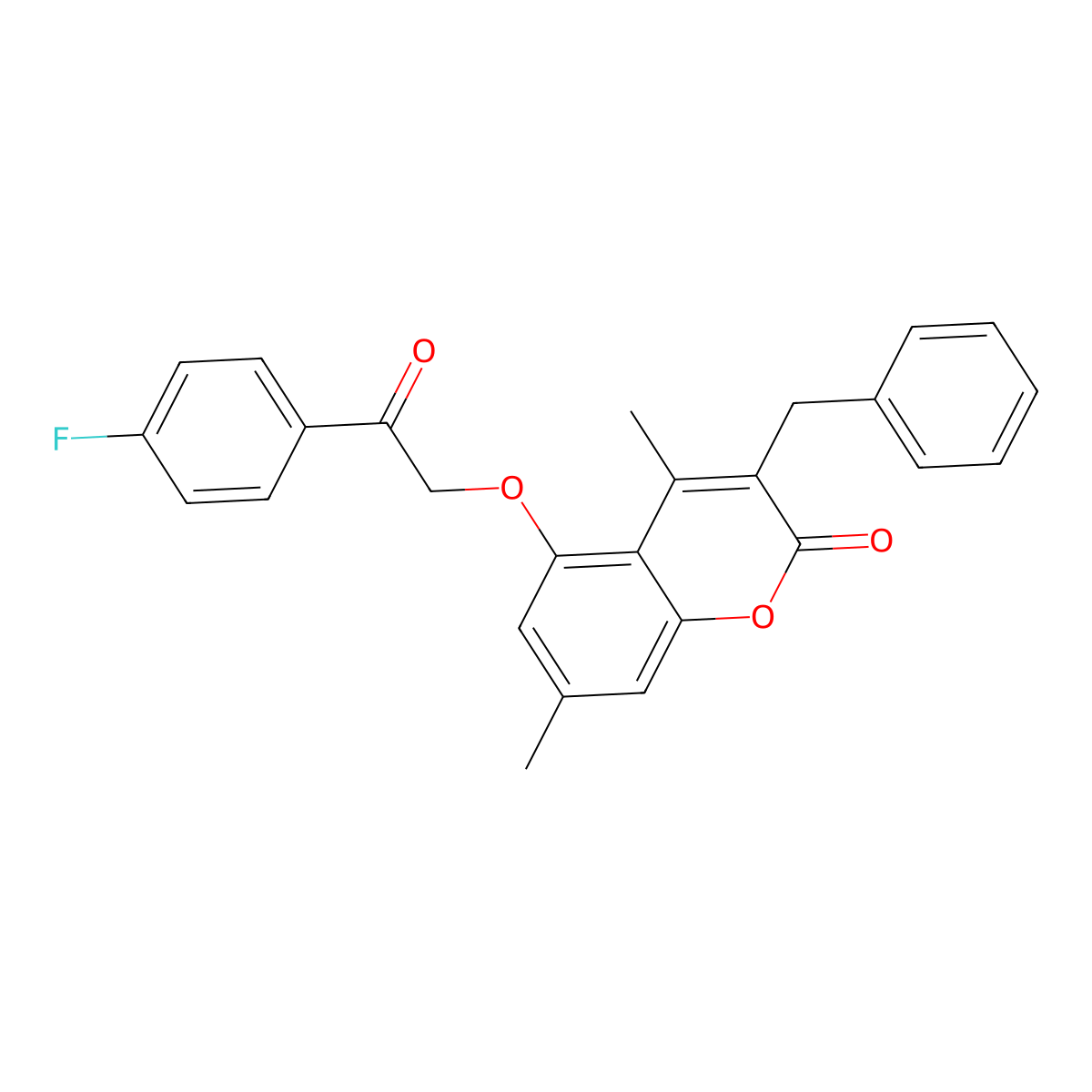 3-benzyl-5-[2-(4-fluorophenyl)-2-oxoethoxy]-4,7-dimethyl-2H-chromen-2-one molecular structure, CAS 376377-60-5