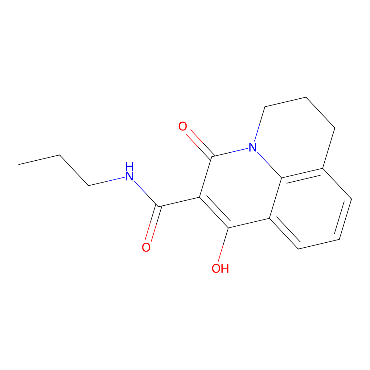 7-hydroxy-5-oxo-N-propyl-2,3-dihydro-1H,5H-pyrido[3,2,1-ij]quinoline-6-carboxamide molecular structure, CAS 376378-13-1
