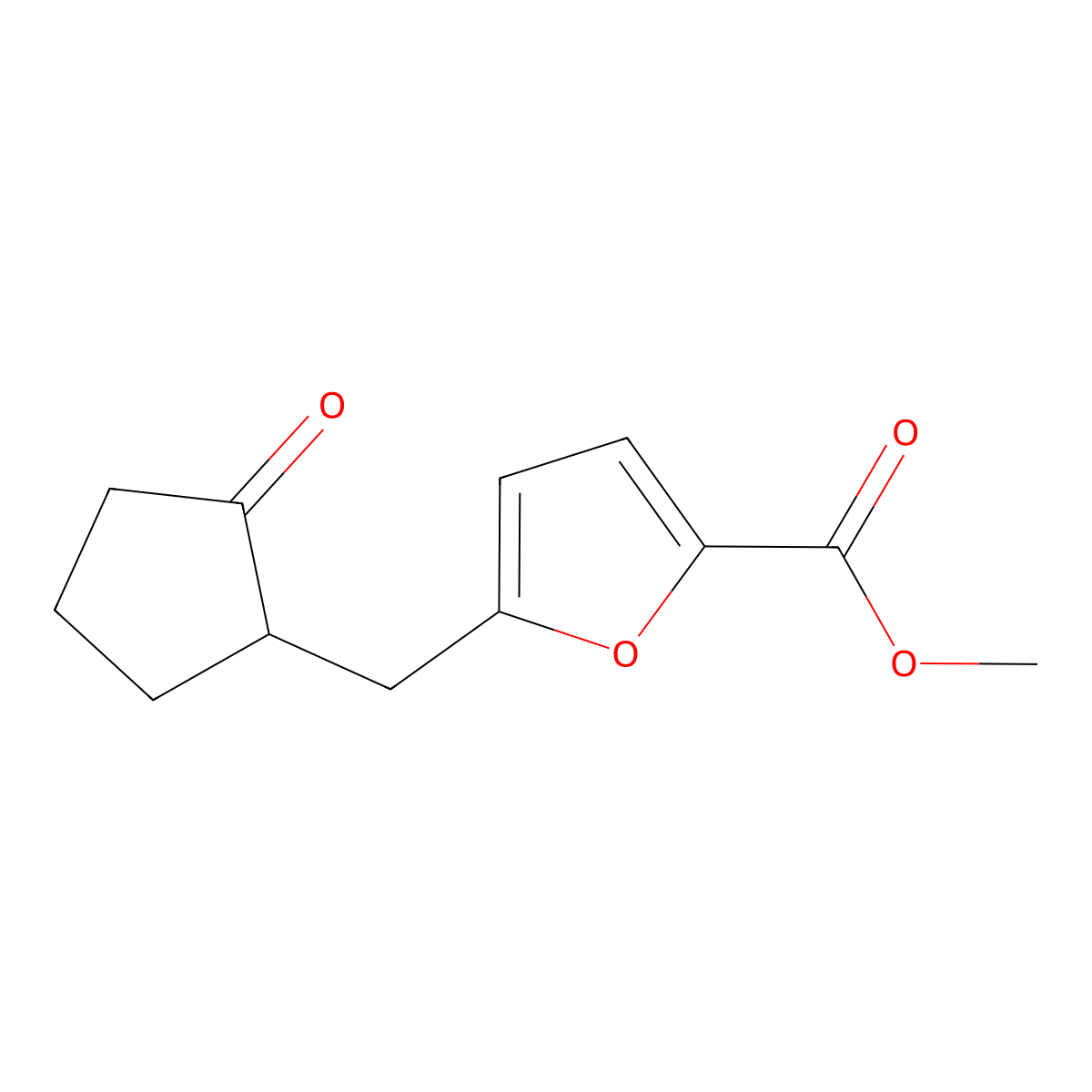 Methyl 5-[(2-oxocyclopentyl)methyl]furan-2-carboxylate molecular structure, CAS 376378-46-0