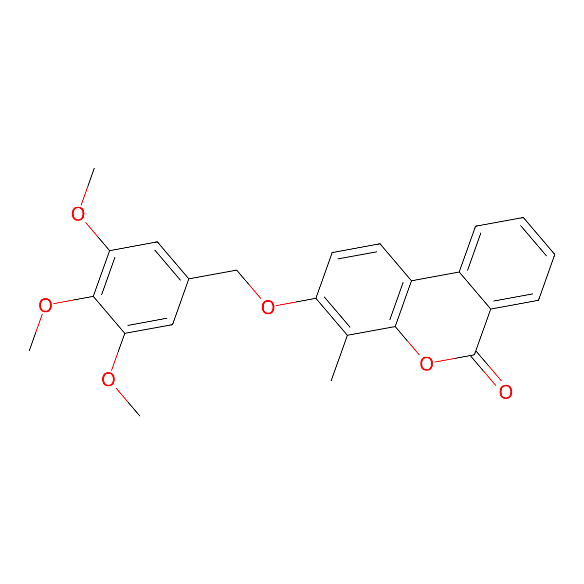 4-methyl-3-[(3,4,5-trimethoxybenzyl)oxy]-6H-benzo[c]chromen-6-one molecular structure, CAS 376378-50-6