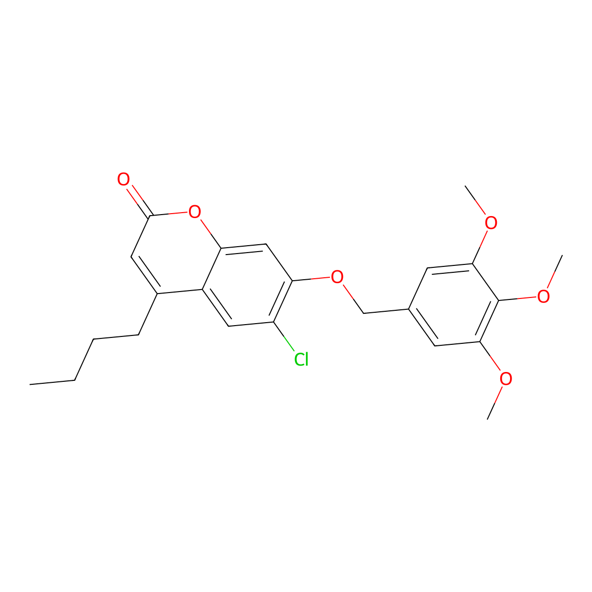 4-butyl-6-chloro-7-[(3,4,5-trimethoxybenzyl)oxy]-2H-chromen-2-one molecular structure, CAS 376378-75-5