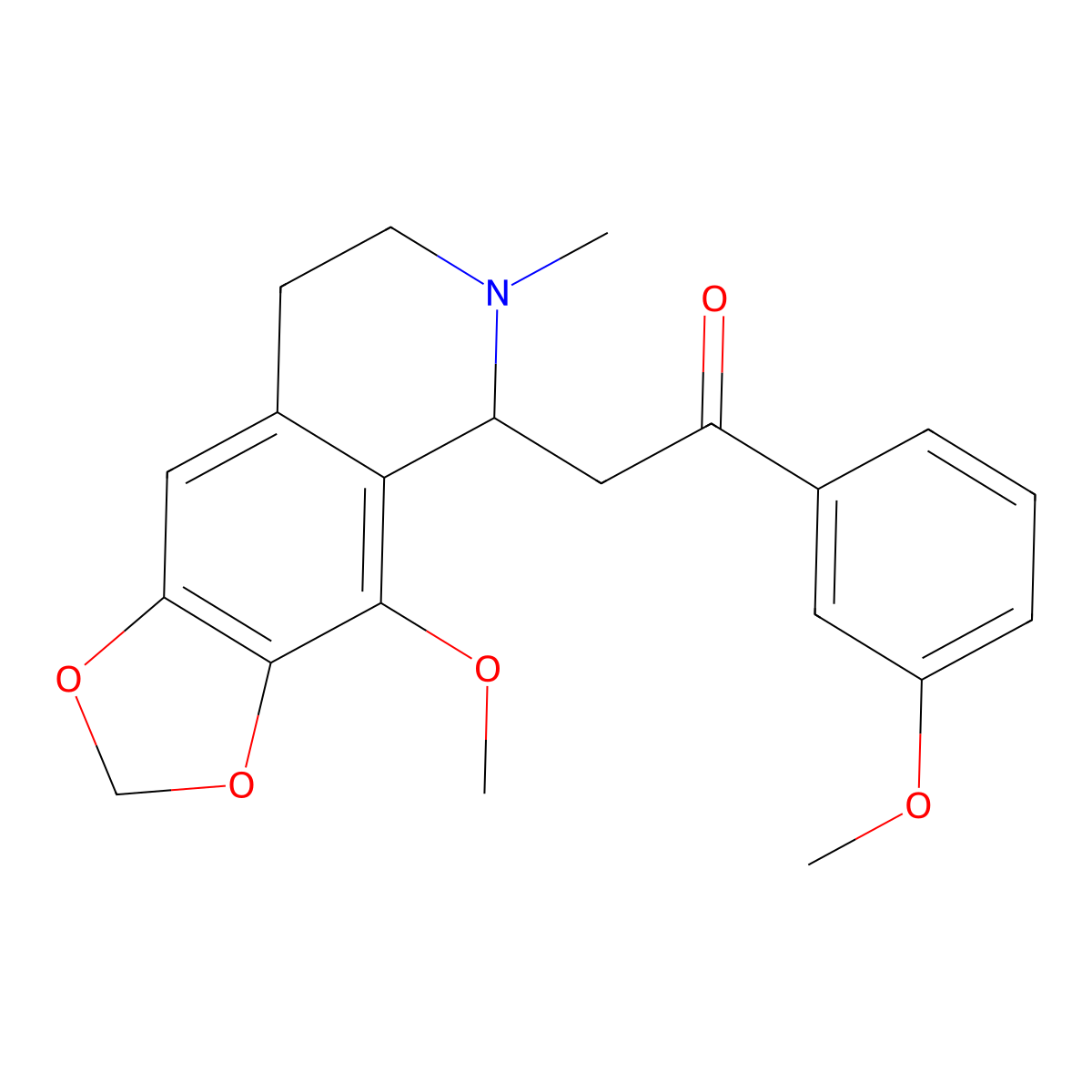 2-(4-Methoxy-6-methyl-5,6,7,8-tetrahydro[1,3]dioxolo[4,5-g]isoquinolin-5-yl)-1-(3-methoxyphenyl)ethanone molecular structure, CAS 376379-05-4