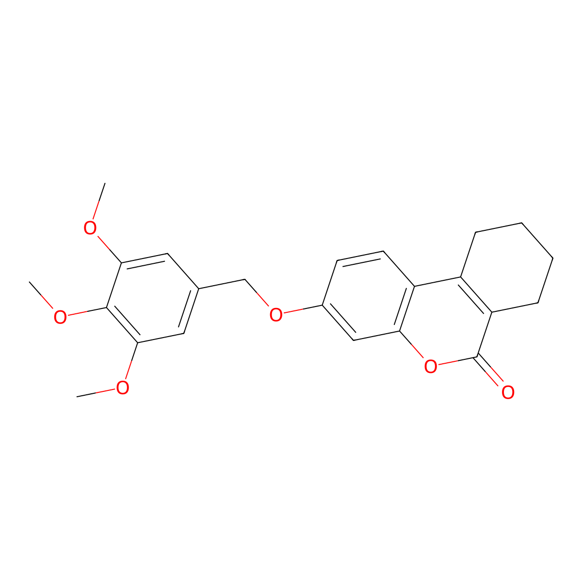 3-[(3,4,5-trimethoxybenzyl)oxy]-7,8,9,10-tetrahydro-6H-benzo[c]chromen-6-one molecular structure, CAS 376379-08-7
