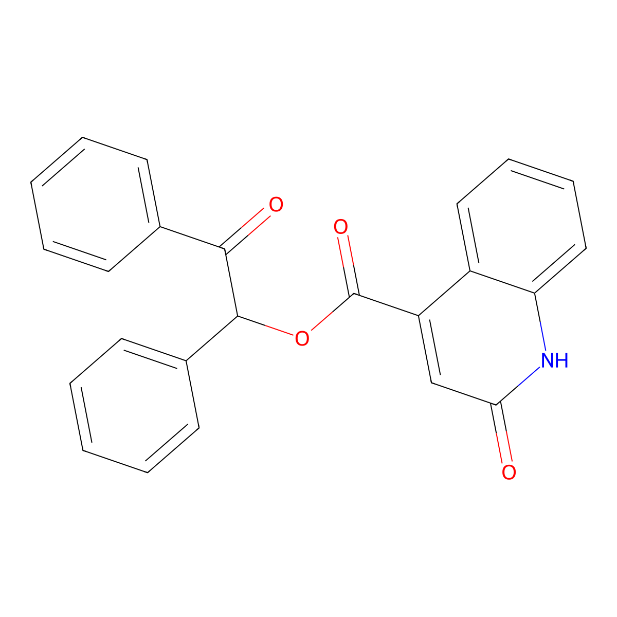 2-Oxo-1,2-diphenylethyl 2-hydroxy-4-quinolinecarboxylate molecular structure, CAS 376379-12-3