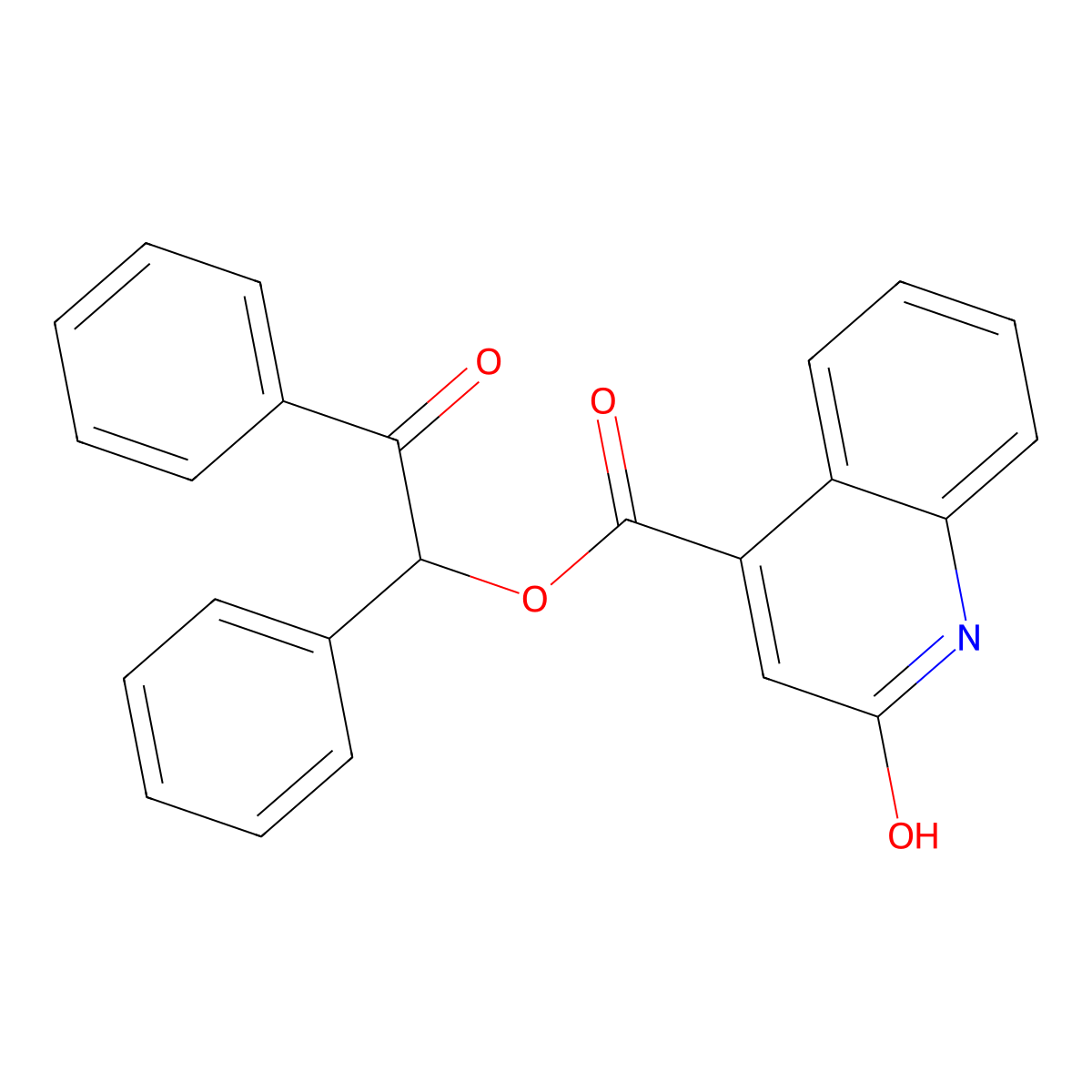 2-Oxo-1,2-diphenylethyl 2-hydroxy-4-quinolinecarboxylate molecular structure, CAS 376379-12-3