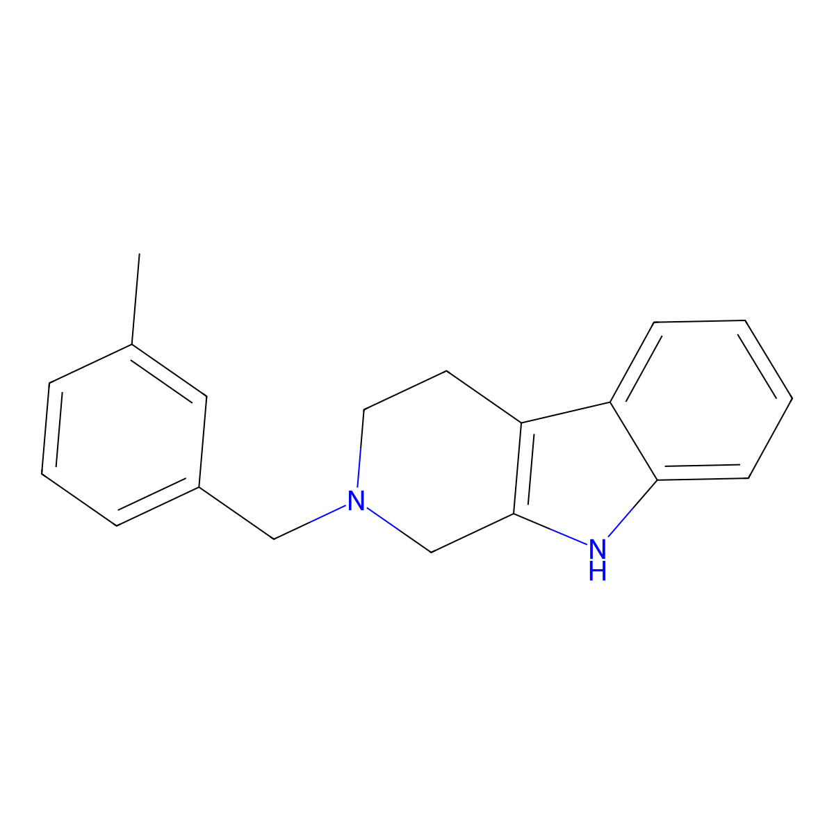 2-[(3-Methylphenyl)methyl]-1,3,4,9-tetrahydropyrido[3,4-b]indole molecular structure, CAS 376379-24-7